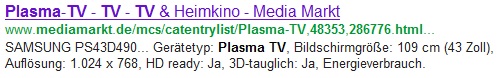 Plasma TV URL Beispiel